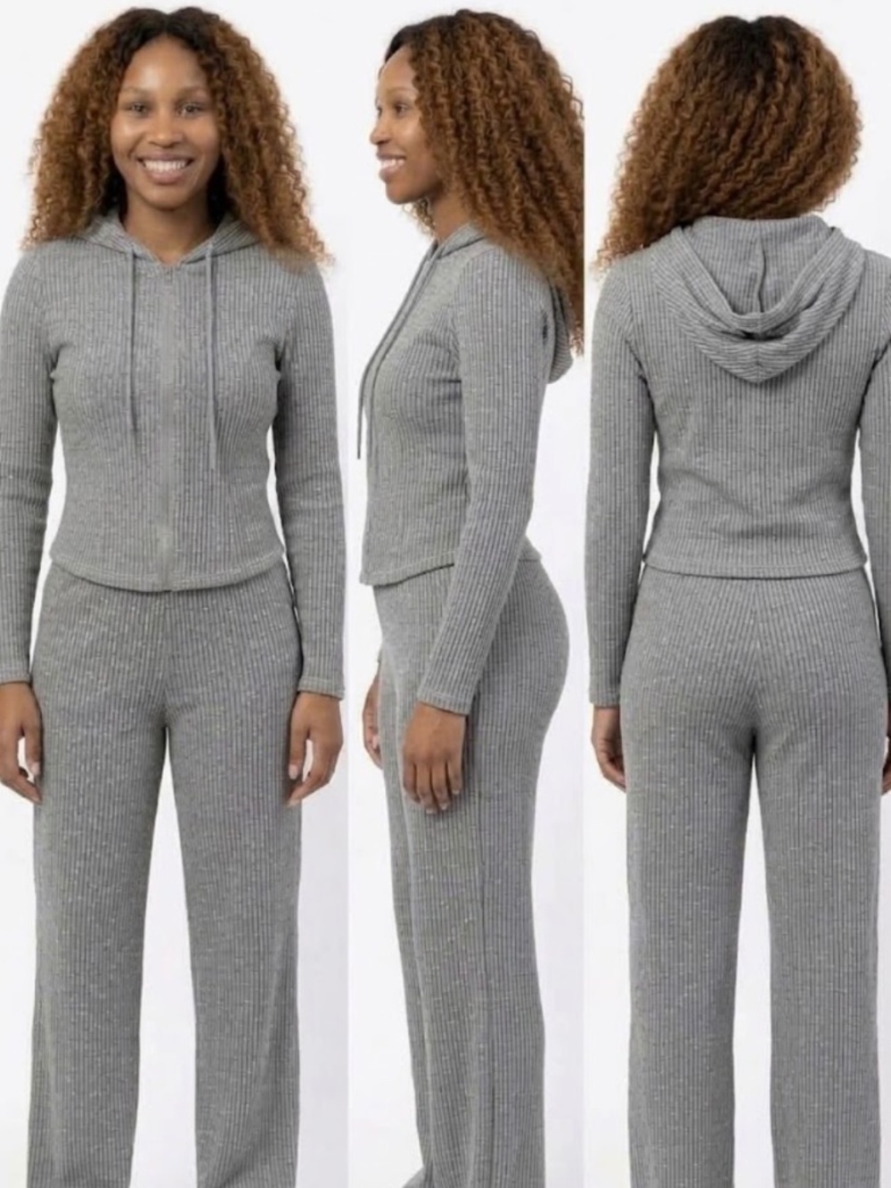Women's Casual Ribbed 2-Piece Outfi